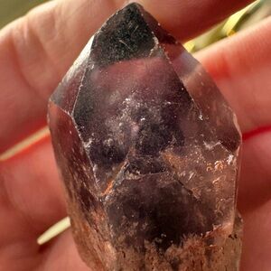Rainbow amethyst point with inclusions gemstone Quartz Point Crystal